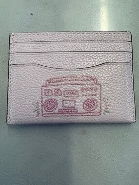 Coach Pink Glitter Boombox Card Case